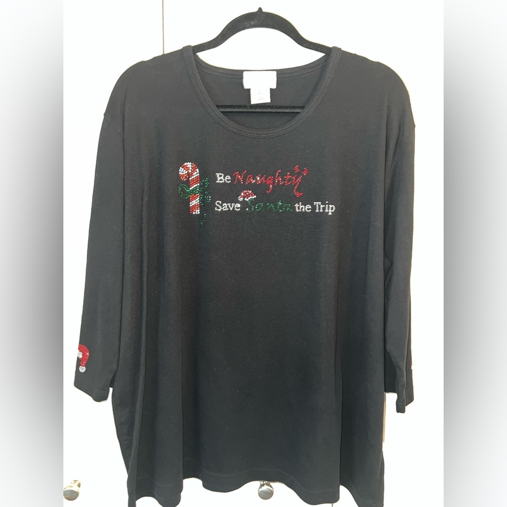 Black Christmas Jeweled Top